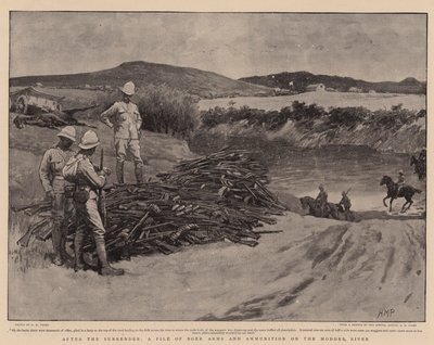 After the Surrender, a Pile of Boer Arms and Ammunition on the Modder River by Henry Marriott Paget